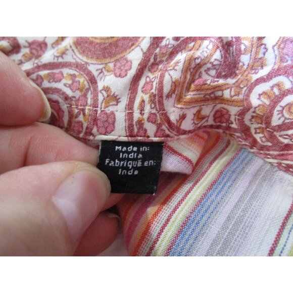 Synergy Raspberry Peach Paisley Button Up Shirt 3XL Liberty Cuffs EUC - Picture 13 of 16